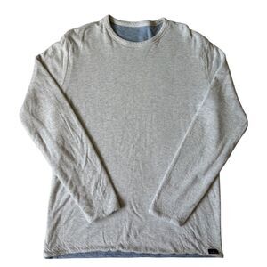 Faherty Men’s Reversible‎ Crewneck Gray Blue Small